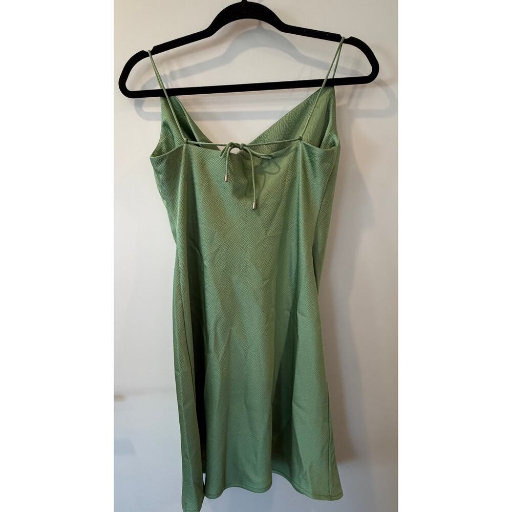 Abbeline Green Mini Slip Dress Cowl Neck Semi-adjustable Fun Flirty Date Night - Picture 4 of 8